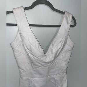 Vintage Michael Hoban White Leather Mini Dress